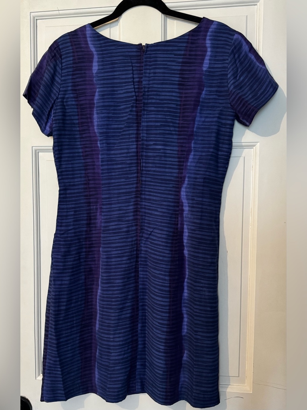 Rabbit Rabbit Rabbit Blue and Purple Striped Midi Sheath Dress - Picture 2 of 4